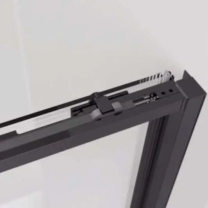 Mampara frontal fijo con puerta corredera TWENTY de GME negro mate - Imagen 4