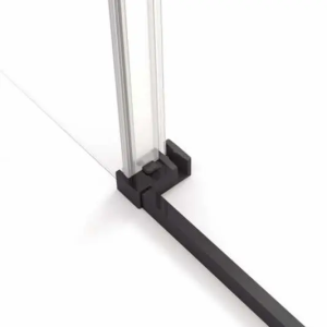 Mampara frontal fijo con puerta corredera TWENTY de GME negro mate - Imagen 2