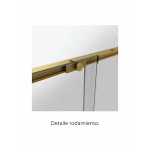 Mampara frontal fijo con puerta corredera TWENTY de GME oro cepillado - Imagen 2