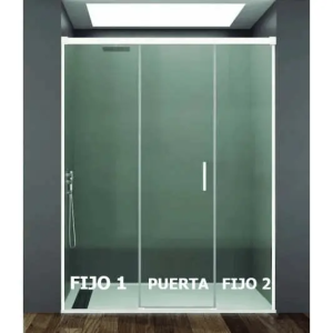 Mampara frontal 2 fijos con puerta corredera BASIC de GME blanco