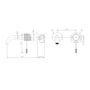 Monomando lavabo empotrado GENOVA black gun metal / GLG053/BGM - Imagen 2