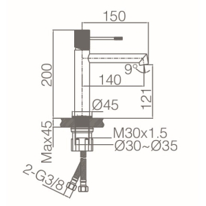 Monomando lavabo Line cromo / BDD038-1 - Imagen 2