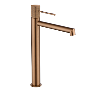 Monomando lavabo caño alto Line oro rosa cepillado / BDD038-3ORC