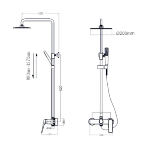 Conjunto ducha monomando DELOS acero inox. / BDD055/AC - Imagen 2