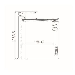 Monomando lavabo caño alto URAL negro mate / BDG040-3NG - Imagen 2