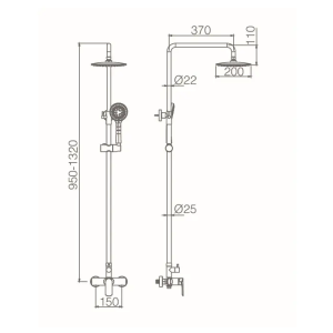 Conjunto ducha monomando URAL cromo / BDG040 - Imagen 2