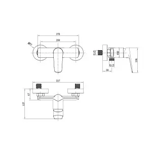 Kit ducha Monomando BELGICA negro mate / BDZ044-5/NG - Imagen 3
