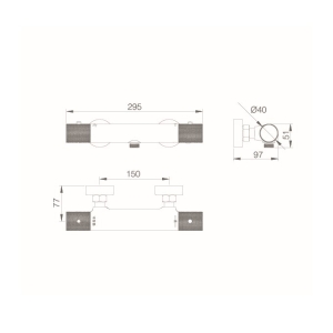 Kit ducha termostato Line cromo / BTD038-5 - Imagen 2