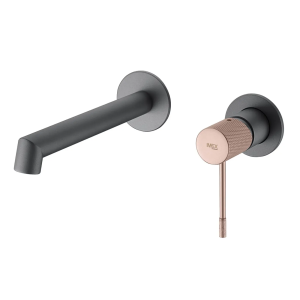 Monomando lavabo empotrado LINE gris mate / champagne / GLD038/GC