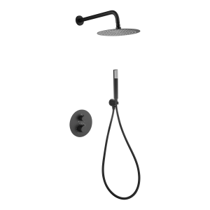 Conjunto de ducha empotrado termostático GENOVA negro mate / GTG053/NG