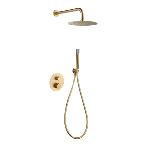 Conjunto de ducha empotrado termostático GENOVA oro cepillado / GTG053/OC
