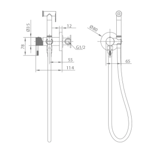 Monomando supply bide LINE black gun metal / RDD038/BGM - Imagen 2