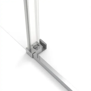 Mampara frontal fijo con puerta corredera y lateral fijo TWENTY de GME cromo - Imagen 4