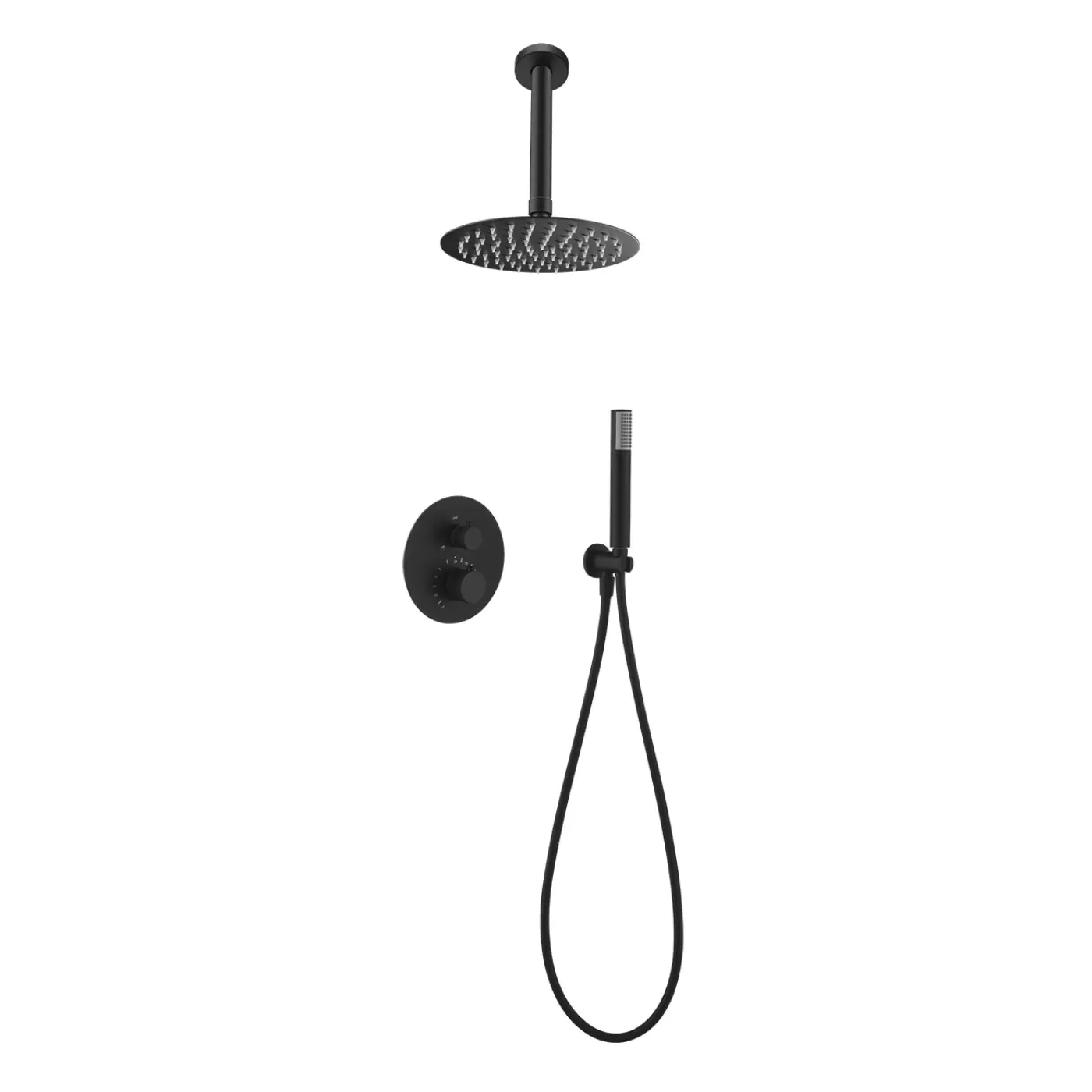 f78f0aad-7ee8-4a12-a09a-6884affe5936 Termostato ducha empotrado techo TOP negro mate / GTQ038/NG