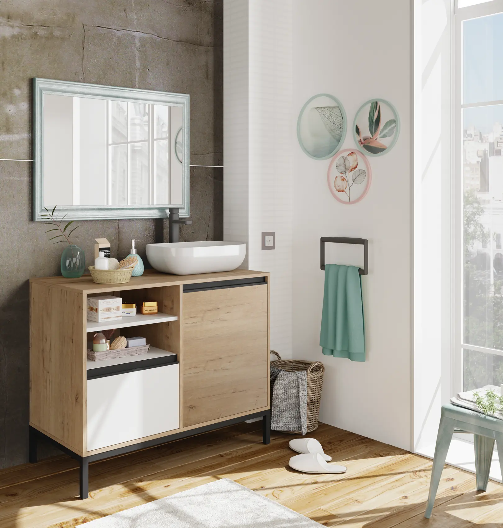 14125-14139-ambiente-bano-tamesis2 Mueble de lavabo Tamesis 100 en KIT - Imagen 1