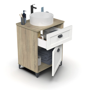 Mueble de lavabo Toscana 60 (con lavabo) en KIT - Imagen 2