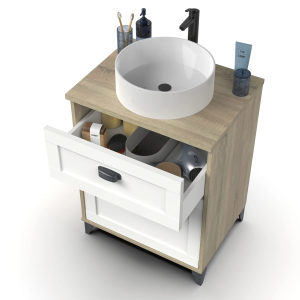 Mueble de lavabo Toscana 60 (con lavabo) en KIT - Imagen 4