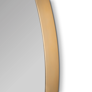 Espejo de baño B-954 redondo perfil aluminio oro cepillado - Imagen 2