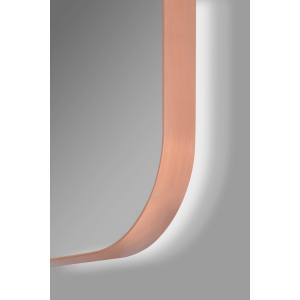 Espejo de baño con luz LED rectangular redondo B-961 Oro rosa cepillado - Imagen 2