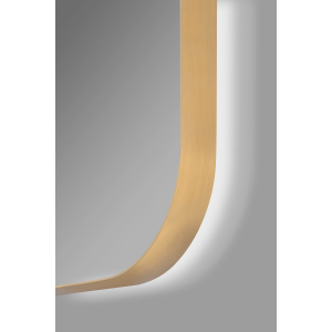 Espejo de baño con luz LED rectangular redondo B-961 Oro cepillado - Imagen 2