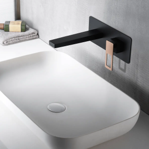Monomando lavabo empotrado SUECIA negro y oro rosa / BDC032-4/NOR - Imagen 2