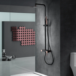 Conjunto ducha monomando SUECIA negro y oro rosa / BDC032/NOR - Imagen 2