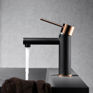Monomando lavabo MILOS negro oro rosa / BDYS045-1/NOR - Imagen 2