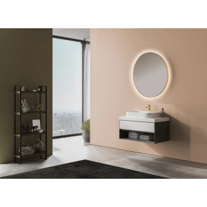 Espejo de baño con luz LED circular B-960 Oro cepillado - Imagen 3
