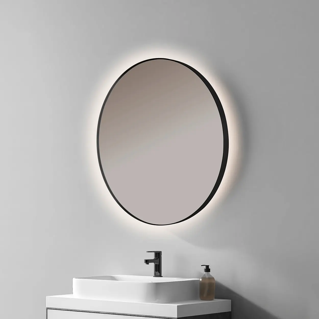 B960-BLACK2 Espejo de baño con luz LED B-960 Negro - Imagen 1