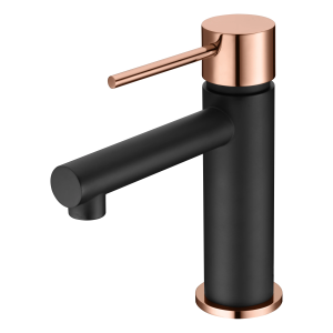 Monomando lavabo MILOS negro oro rosa / BDYS045-1/NOR