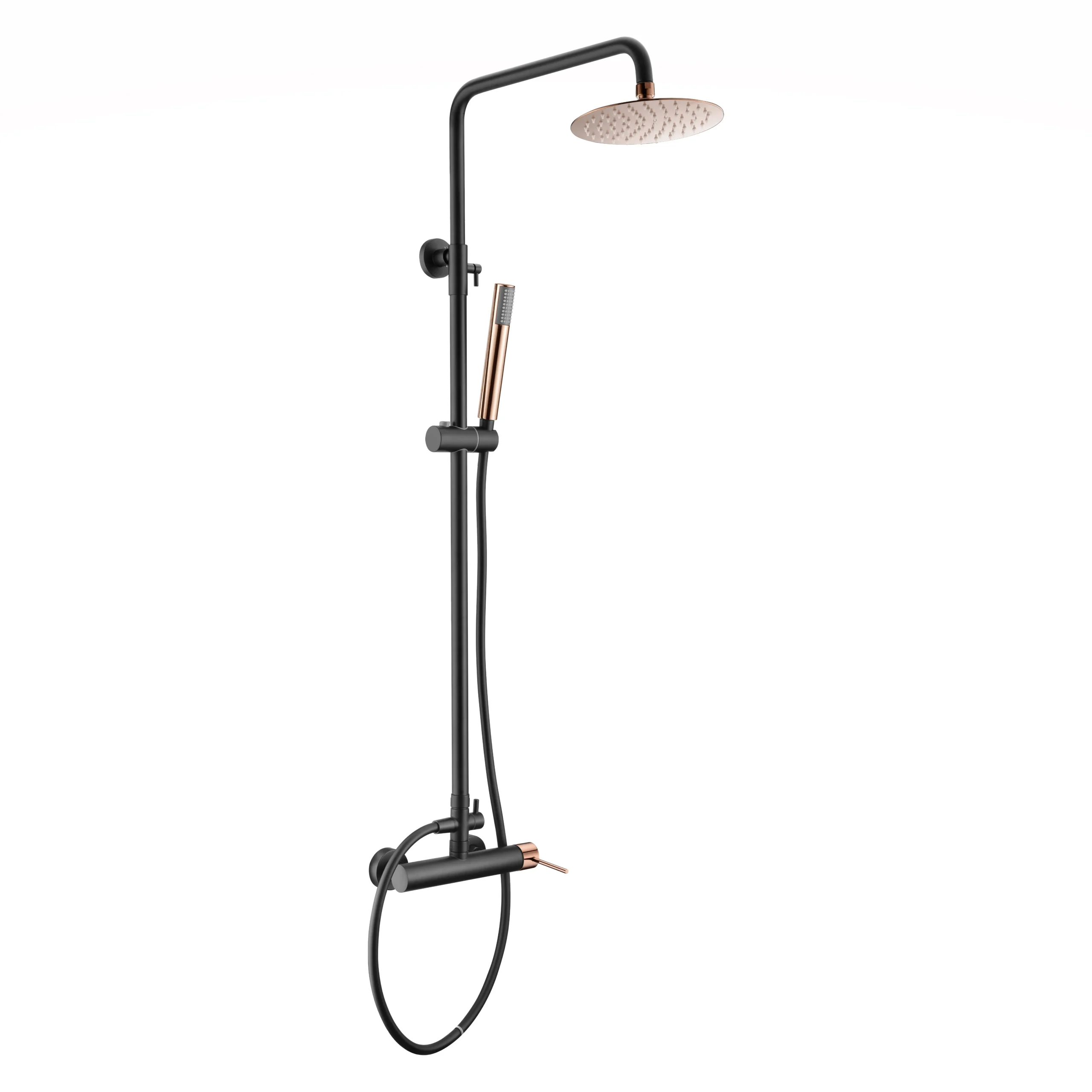 BDYS045-NOR Conjunto de ducha monomando MILOS negro oro rosa / BDYS045/NOR
