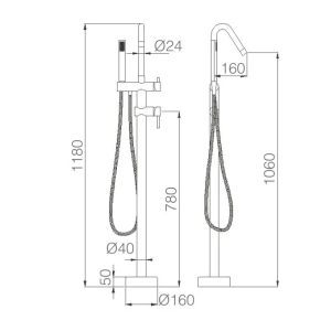 Grifo   de bañera exetenta CORCEGA negro mate / BBCEO1/NG - Imagen 3