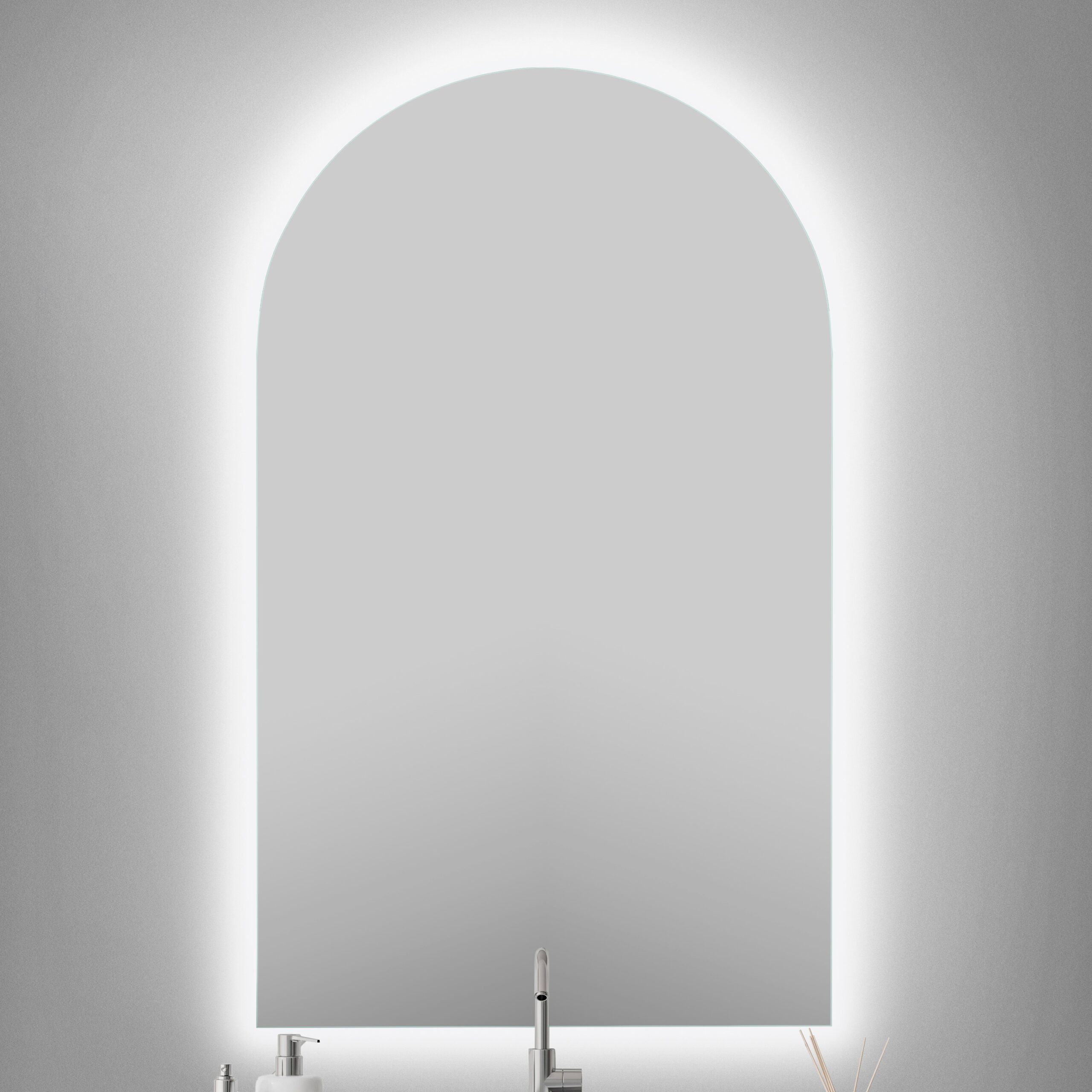 Espejo-B-963_amb- Espejo de baño con luz LED arco B-963 - Imagen 1