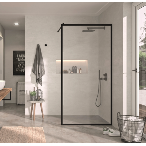 Mampara hoja fija FR103 Decorado perimetral negra