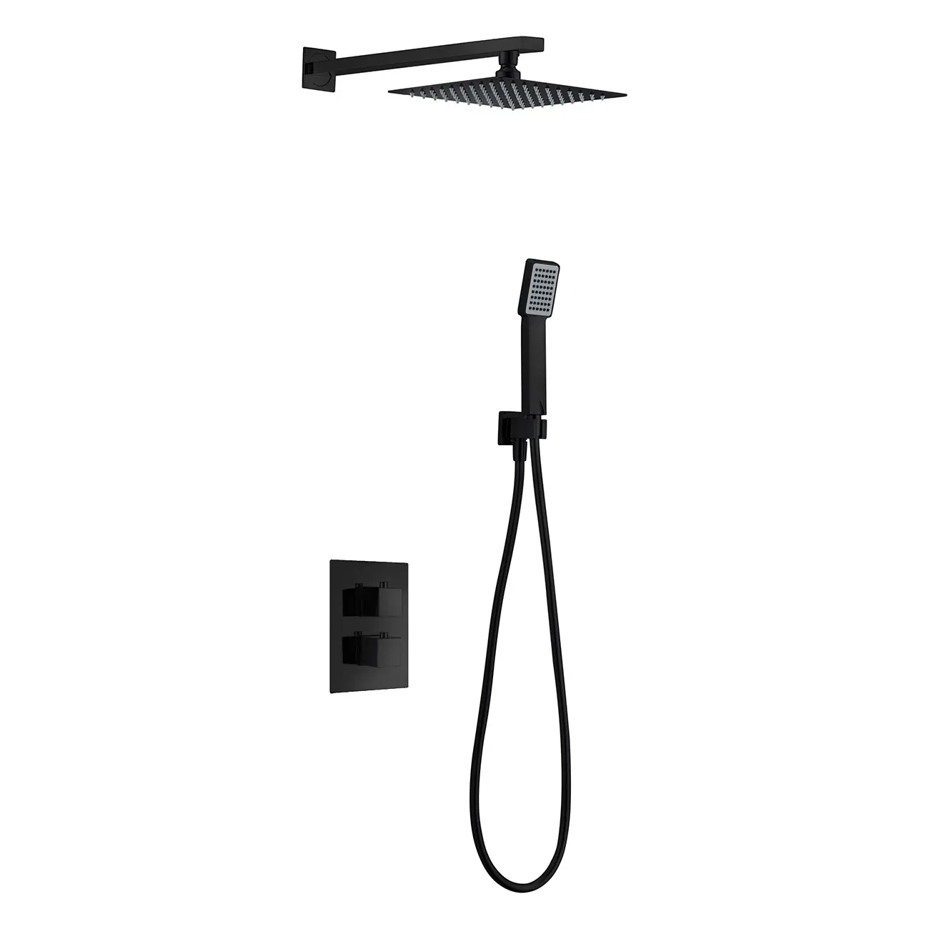 GPC009-NG Empotrado de ducha termostatico CIES negro mate / GPC009/NG Roc. 20×20