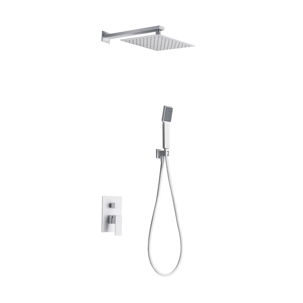 GPE006-BL Empotrado de ducha monomando DUBLIN blanco mate / GPE006/BL Roc. 20×20