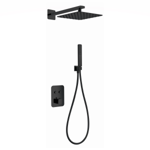 Empotrado  de ducha termostatico MADEIRA negro mate / GTM021/NG Roc. 20×20