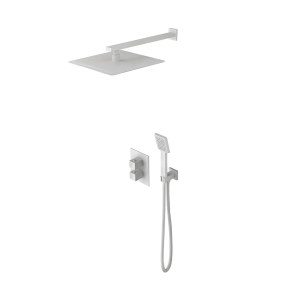 Empotrado  de ducha termostatico CIES blanco mate / GPC009/BL Roc. 20×20
