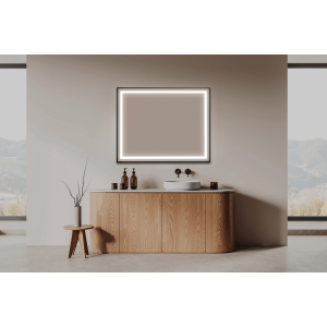 Espejo de baño con luz LED rectangular B-962 marco negro mate - Imagen 2