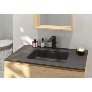 Encimera con lavabo ceramica Negro MATE etna