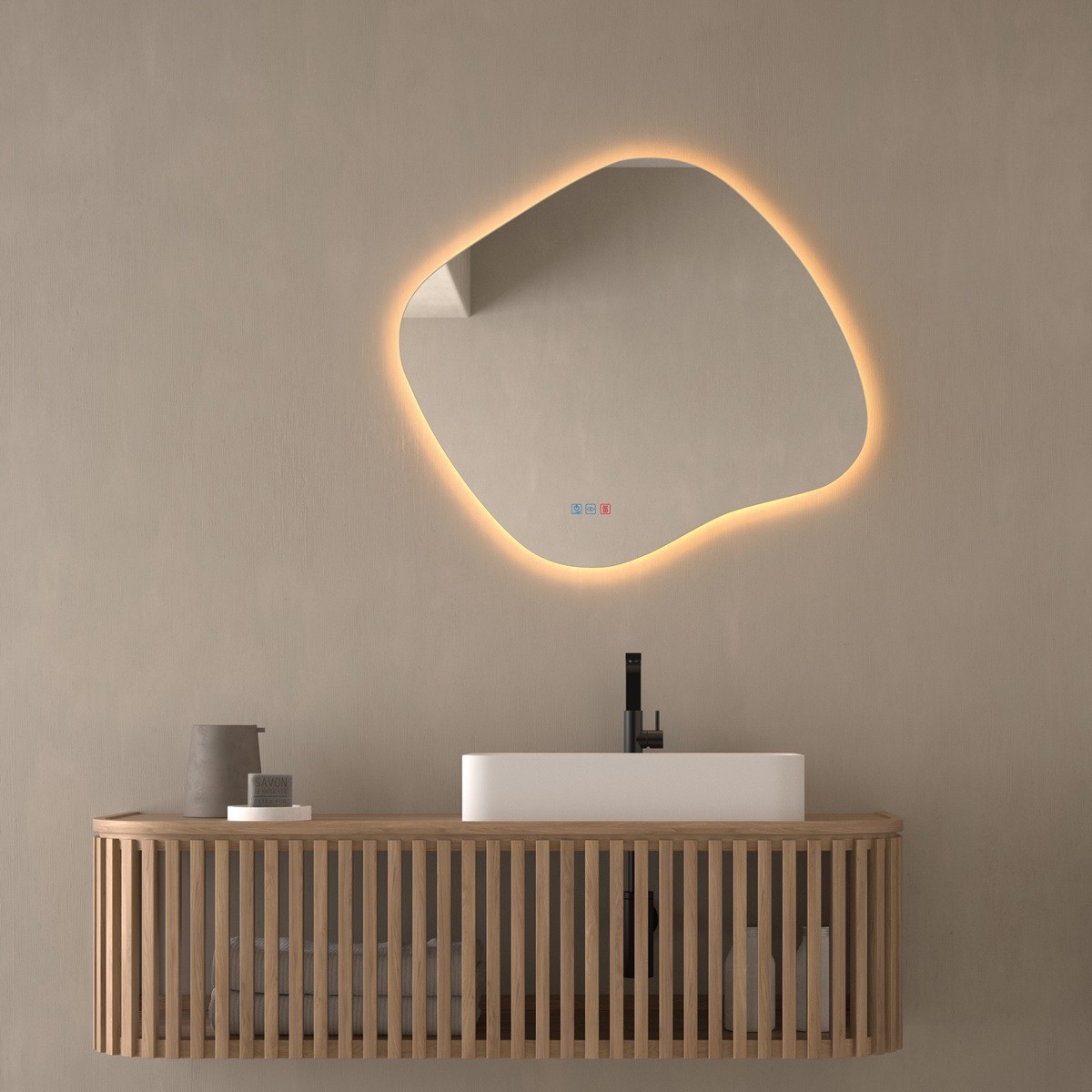 espejo-asimetrico-con-luz-led-para-bano Espejo de baño con luz LED Para Baño Altxerri de Dyled - Imagen 1