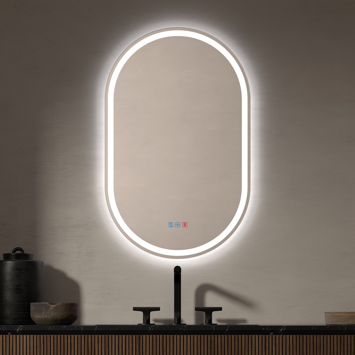espejo-ovalado-bano-con-luz-led Espejo de baño con luz LED Ovalado Para Baño Úbeda de Dyled - Imagen 1