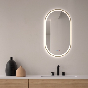 Espejo de baño con luz LED Ovalado triledLED Burdeos de Dyled con antivaho