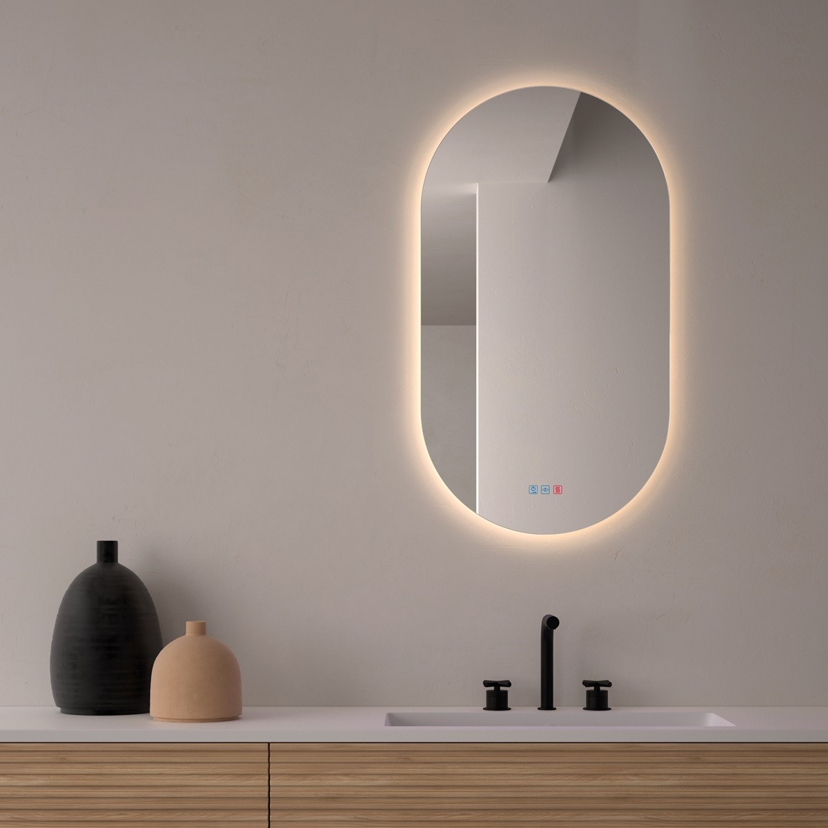 espejo-ovalado-led-para-bano Espejo Ovalado LED Para Baño Segovia de Dyled