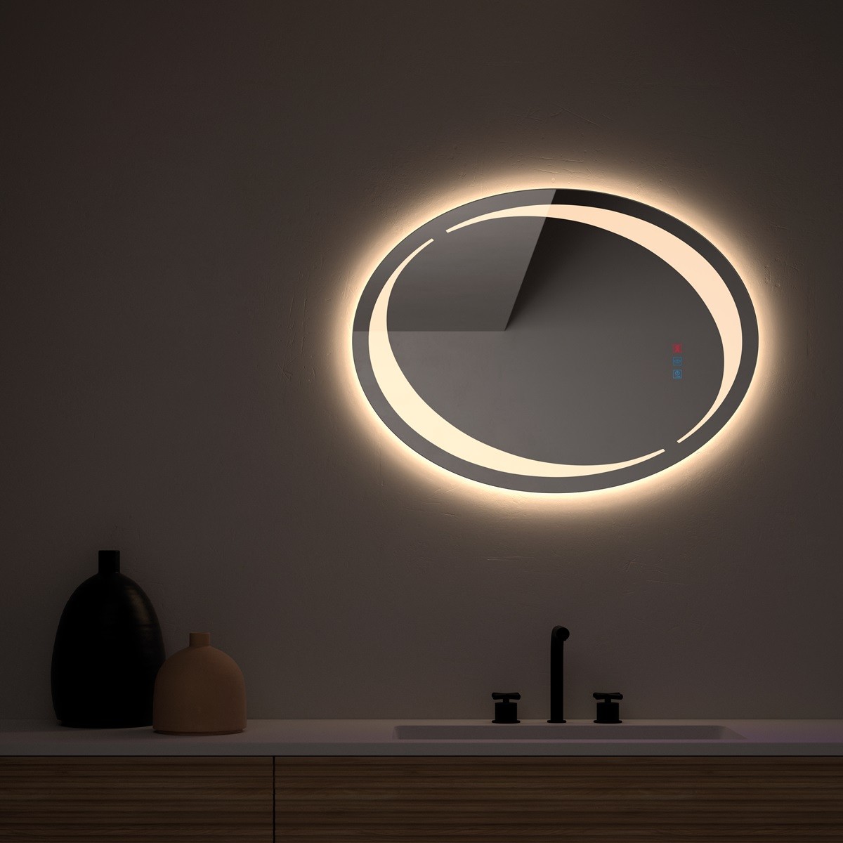 espejo-ovalado-para-bano-con-luz-led Espejo de baño con luz LED Ovalado Para Baño Burgos de Dyled - Imagen 1