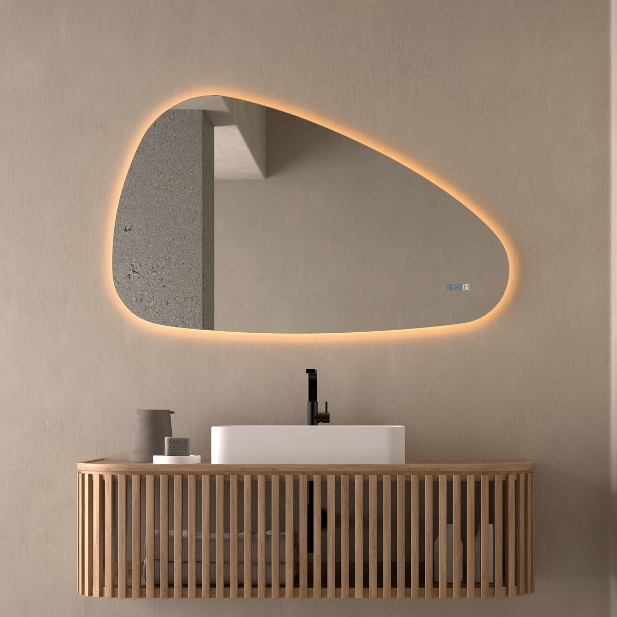 espejo-retroiluminado-moderno-para-bano Espejo de baño con luz LED Para Baño Yuso de Dyled