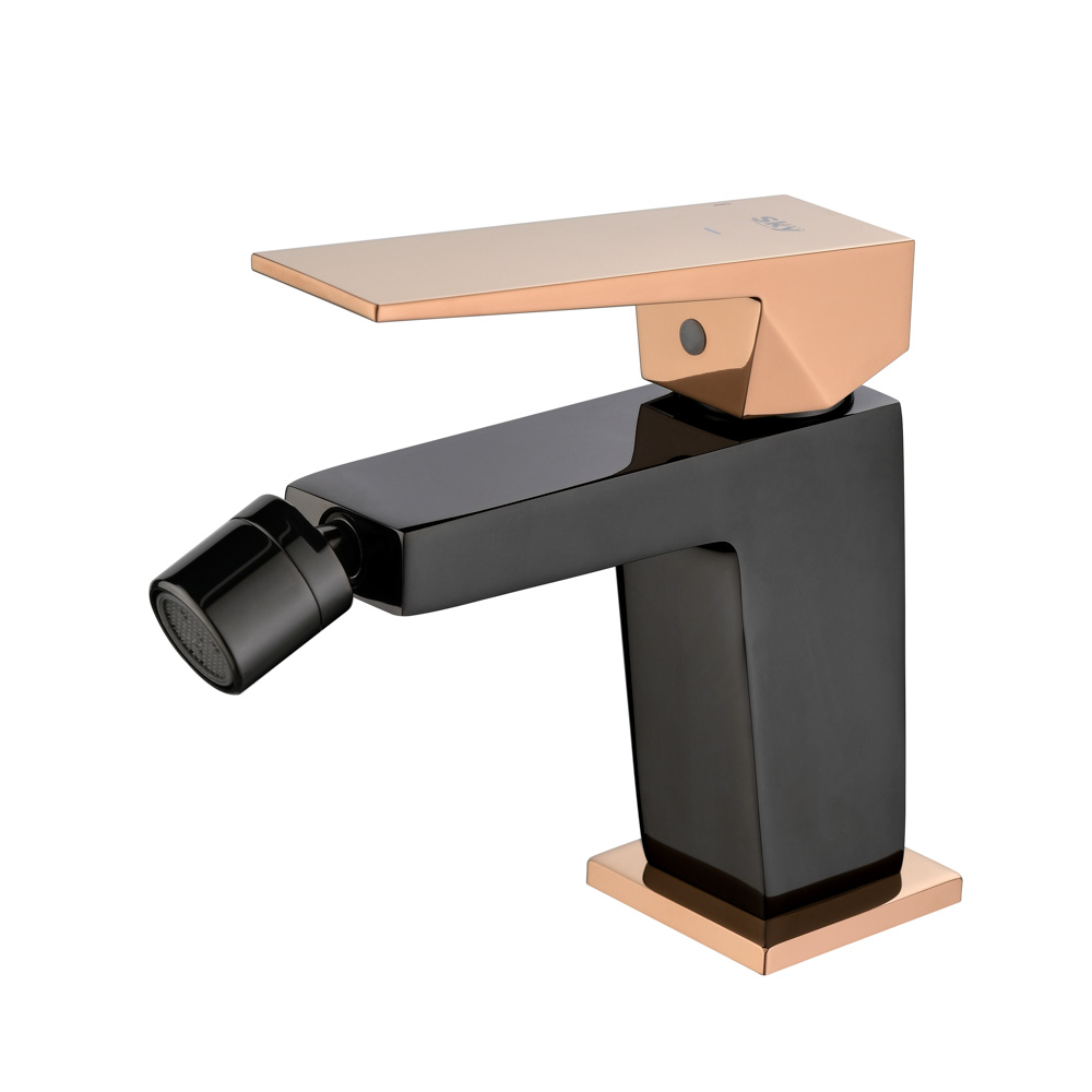 CDI005-2NGCR-HD-1.jpg Grifo Monomando de Bidé INFINITE Negro Cristal / Oro Rosa - Imagen 1