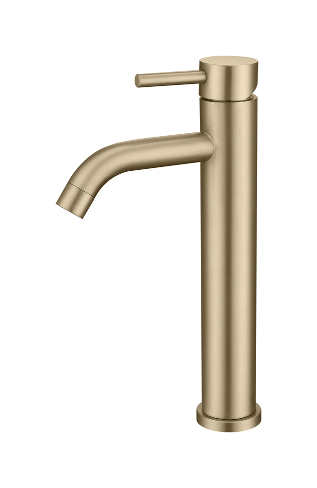 CDR007-3ORO-1.jpg Grifo Monomando de Lavabo Alto ROCK Oro Cepillado - Imagen 1