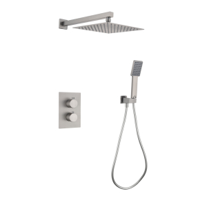 Conjunto de Ducha Termostático Empotrado ETERNITY Níquel Cepillado