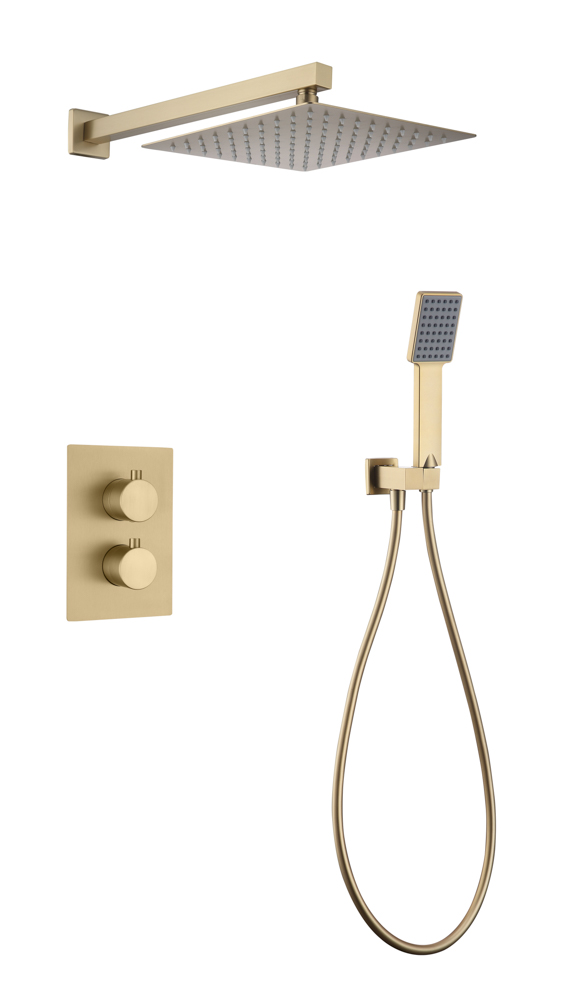 CEE006-ORO-HD.jpg Conjunto de Ducha Termostático Empotrado ETERNITY Oro Cepillado - Imagen 1